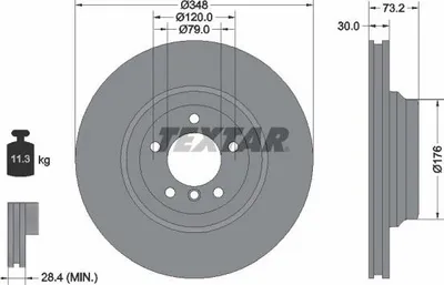 Produktbild von TEXTAR Bremsscheibe Vorne für BMW 3 Touring (E91) 348mm 92155305