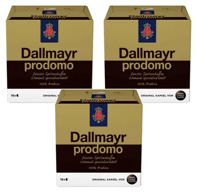 Zdjęcie produktu dla Nescafe Dolce Gusto Dallmayr Prodomo Arabica 16 kapsułek kawy, opakowanie 3 szt