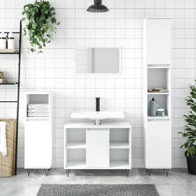 Produktbild von "Spring Sale"Badschrank/Badezimmermöbel- modernes Design - Badkommode - Weiß 80x33x60cm Holzwerkstoff DE824538 - Badezimmerschränke