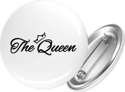 Produktbild von Huuraa Button The Queen Krone 25mm rund mit Sicherheitsnadel Ansteckbutton Geschenkidee