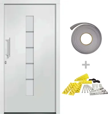 Immagine prodotto di Porta d'ingresso in alluminio e PVC bianco 110x210 cm