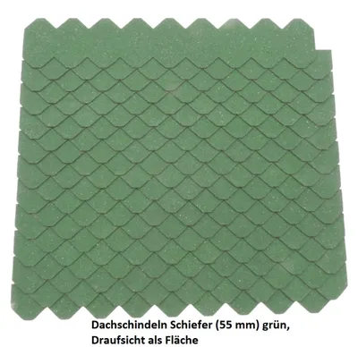 Zdjęcie produktu dla 2 zestawy dachówek łupkowych (55 mm) w kolorze zielonym