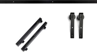 Produktbild von Schiebetüren Set LOUNGE-1 2 m (seitlich anschraubbar) Soft-Close schwarz Schiebetürensystem Laufrollen-Ø 70 mm von Sotech