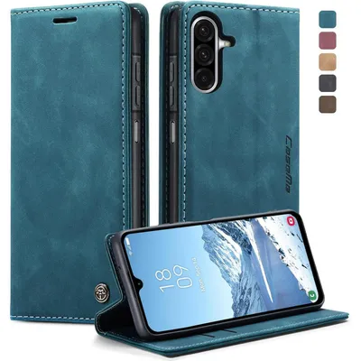 Productafbeelding van Telefoonkoffer, opklapbaar, voor Samsung Galaxy A26 5G, kunstleer, blauwgroen, met kaarthouder en standfunctie