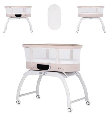 Produktbild von Chipolino Beistellbett Sogno 2 in 1 Spieltisch, Fernbedienung, eingebaute Waage beige