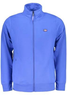 Produktbild von Blauer Herren-Sweatshirt mit Reißverschluss und Logo-Applikation