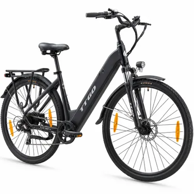 Produktbild von TTGO City E-Bike 28 Zoll mit Aluminium-Tiefenrahmen, Gepäckträger, 720Wh Akku und Shimano 7-Gang