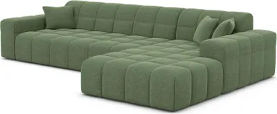 Produktbild von Strukturstoff L-Form Sofa Nivara Grün Rechts