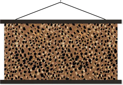 Produktbild von MuchoWow® Textilposter - Tiermuster - Leopard 90x45 cm mit schwarzem Rahmen - Klemmleisten