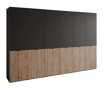 Produktbild von Kippschrank SANDBOX LOFT 300, mit LED Belechtung, Schwarzgraphit / Schwarzgraphit + Eiche Wotan