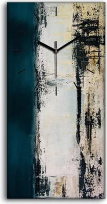 Produktbild von Leinwand Uhr Küche Wohnzimmer Bild Geräuschlos Kunstdruck 30x60 Abstrakte Kunst - schwarze Hände