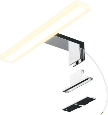 Produktbild von SSC-LUXon LINA Spiegelleuchte Badezimmer 30cm silber glänzend - Bad Spiegel Beleuchtung 3-in-1 warmweiß 230V Badspiegelleuchte