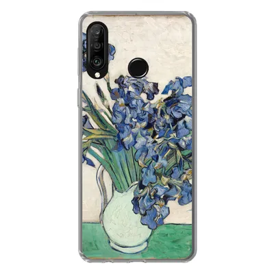Produktbild von MuchoWow® Handyhülle Schutzhülle Hülle für Huawei P30 Lite Stilleben mit Schwertlilien - Vincent van Gogh Silikon Softcase Handy Hülle - Handyhülle