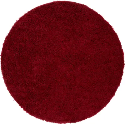 Image de Tapis Tapis ESSENCE Rond Moderne Unicolore Rouge foncé  120 x 120 cm