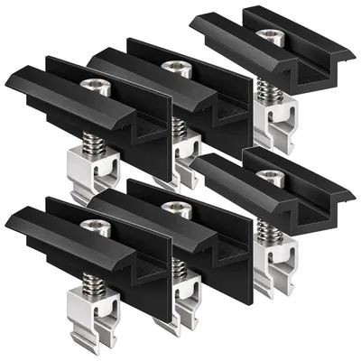 Produktbild von Befestigungsklemmenset Klickfix schwarz für 2 Solarmodule