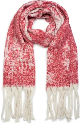 Produktbild von styleBREAKER Damen XXL Schal mit Schneeflocken Muster und Fransen, Winter Strickschal 01017097