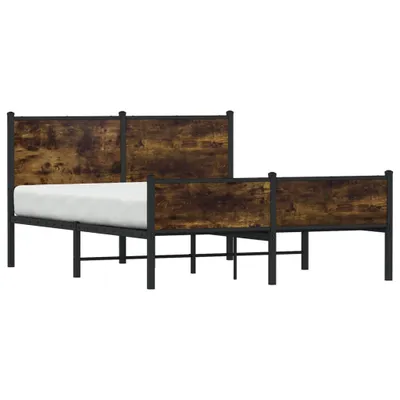 Obrázek produktu pro vidaXL Kovová postel bez matrace, kouřový dub 140x190 cm