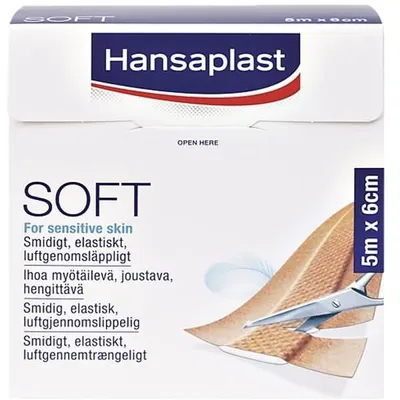 Image de Pansements adhésifs Hansaplast Soft 5 m x 6 cm