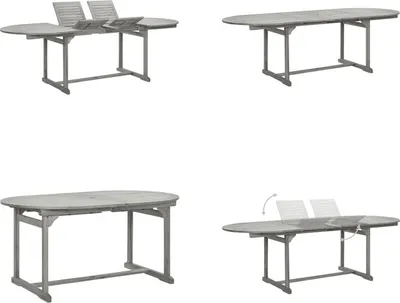 Produktbild von vidaXL Garten Esstisch (160 240)x100x75 cm Massivholz Akazie - Gartentisch - Gartentische - Outdoor-Tisch - Outdoor-Tische