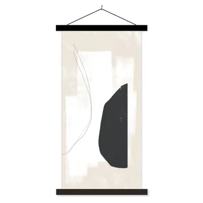 Produktbild von MuchoWow® Textilposter Malerei - Abstrakt - Minimalismus 60x120 cm mit schwarzem Rahmen - Magnete