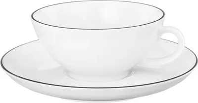 Produktbild von Seltmann Weiden Lido Black Line rund Teetasse 0,14 l + Untertasse 2 tlg. Set