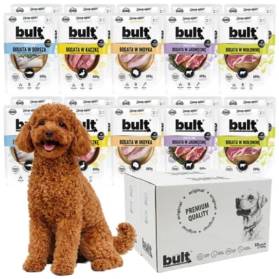 Produktbild von Bult | Feuchtigkeitsfutter für Hunde - Mix Dergeschmäcker - 20x500g - Vollwertige Hundenahrung - 10kg