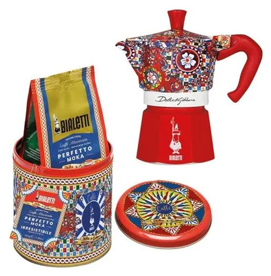 Image de Set Cafetiere Moka Express 3t + 1 Boite A Cafe Dolce & Gabbana - Bialetti France Sarl