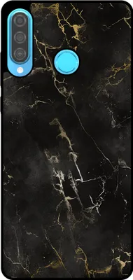Obrázok produktu pre Smartphonica Phone Case Fit pre Huawei P30 Lite s mramorovou potlačou - TPU zadný kryt puzdra black marble design - Black