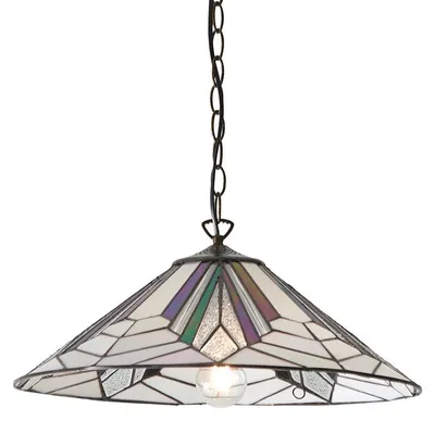 Obrázek produktu pro Geometrické závěsné svítidlo ASTORIA, hnědé, 1xE27x40W, sklo, rozměry: 143x48x48 cm, IP20, Tiffany