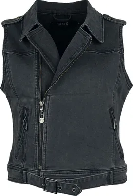 Produktbild von Black Premium by EMP Damen graue Jeansweste ärmellos mit zwei seitlichen Taschen XL