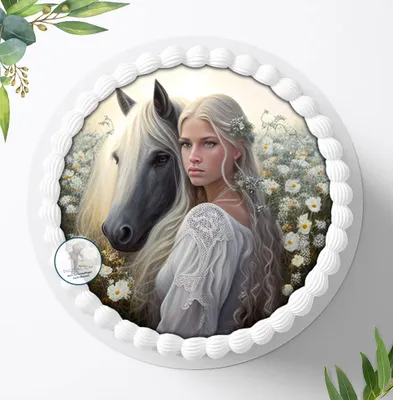 Produktbild von Für die Geburtstags Torte ein Tortenaufleger, Zuckerbild mit dem Motiv: Prinzessin, Essbares Foto für Torten, Fondant, Ø 20cm, 2088z
