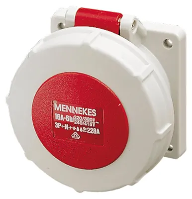 Immagine prodotto di Mennekes Presa CEE da incasso 16A 5p 400V IP67 di tipo diritto 228A Presa da superficie