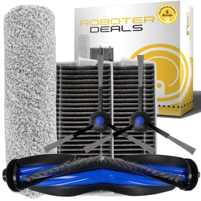 Immagine prodotto di Kit di accessori e pezzi di ricambio per aspirapolvere robot Ecovacs Deebot X8 OMNI, X8 Pro OMNI (2 filtri, 2 spazzole laterali, 1 spazzola per la pulizia del pavimento, 1 spazzola principale)