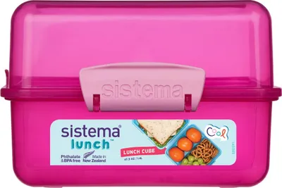 Zdjęcie produktu dla Sistema® Lunch™ Lunch Box z 2 przegrodami 1,4 l, różowy