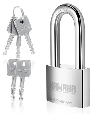 Obrázek produktu pro Nerezové zámky s klíčem, průměr 50 mm, vhodné pro vnitřní i venkovní použití, s 5 klíči, odolné proti korozi