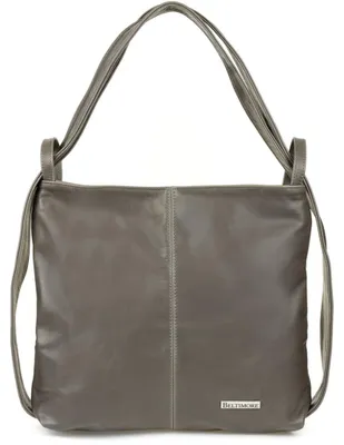 Image de Sac à dos pour femmes Beltimore, en cuir, grande taille, gris foncé, 2 en 1