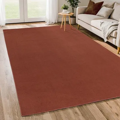 Immagine prodotto di Tappeto Unyqoos® Relax Samba, tinta unita, lavabile, colore Terra – Poliestere, a pelo corto, 80 x 150 cm (rettangolare), 1250 g/m²,  OEKO-TEX 100