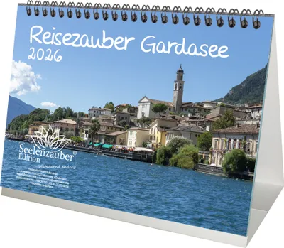 Produktbild von Reisezauber Gardasee DIN A5 Tischkalender für 2026 Urlaub Mediterran Italien - Seelenzauber