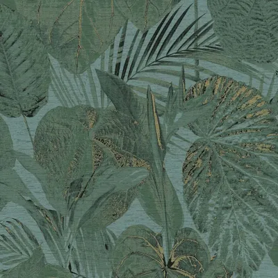 Zdjęcie produktu dla A.S Creation | Famous Garden | 393553 | Tapeta flizelinowa | Botaniczna | 10,05 x 0,53 m | Turkusowa