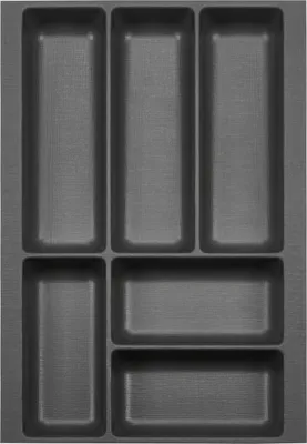 Produktbild von ORGA-BOX II Besteckeinsatz Tiefe 462 mm, Höhe 50,5 mm für Nobilia Küchen Canvas-Struktur anthrazit Breite 309 mm für Schubladen 400 mm