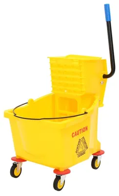 Immagine prodotto di vidaXL Secchio per mop con pressa e rotelle Giallo 36 L in polipropilene
