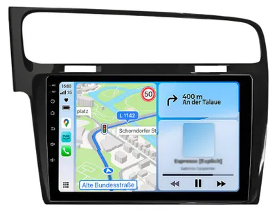 Obrázok produktu pre 10 Zoll 6+128GB Android Autoradio für VW Golf VII MK7 2013-2017 Wireless CarPlay Android Auto 4G WiFi GPS Navigation 8Kern RDS DSP DAB+ BT Schwarz