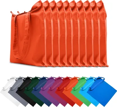 Produktbild von 10er SET Stofftaschen Baumwolltaschen 28x32 cm Taschen Beutel Tragetaschen Einkaufstaschen Stoffbeutel, in Farbe: Orange
