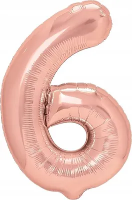 Immagine prodotto di Palloncino in foil numero SEI, oro rosa, 100 cm