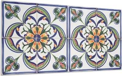 Produktbild von Blumenmuster Auf Der Fliese – Selbstklebende Fliesen – Wandverkleidung – Wandpaneel – PVC Fliesen – Vinylflisen – PCV Flisen – Selbstklebend – Wanddeko – 120 x 60 cm