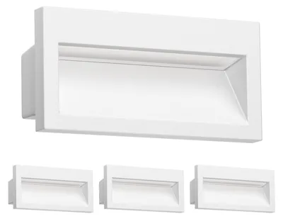 Image de ledscom.de : 4 spots encastrables LED NOLA, pour l'extérieur, finition mate, IP54, dimensions 140 x 70 mm, lumière blanc chaud