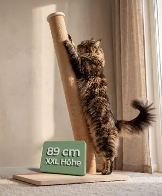 Produktbild von WOOWOOD Kratzsäule für Katzen, Kratzbaum Holz 89 cm, Sisal