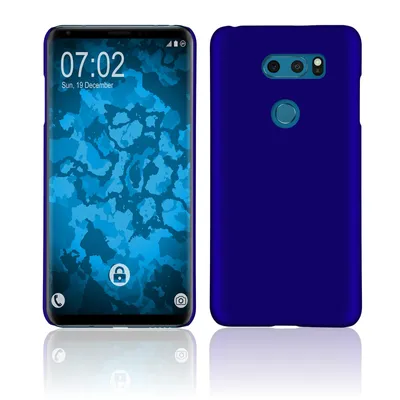 Produktbild von PhoneNatic Case kompatibel mit LG V30S ThinQ - Hülle blau gummiert Hard-case Cover