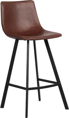 Produktbild von Ozan Barhocker aus braunem Kunstleder, 68 cm Sitzhöhe, mit Fußstütze