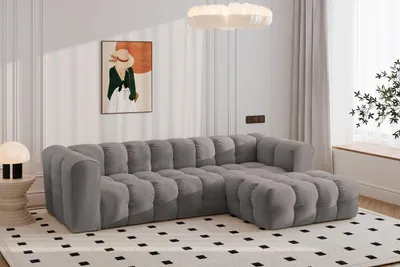 Produktbild von Kaiser Möbel Ecksofa L-form BALOO L, Chenille-Stoff Moly, Grau, Rechts